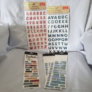 Scrapbooking Stickers And Rub-On Transfers Lot Of 7 Christmas Letters New